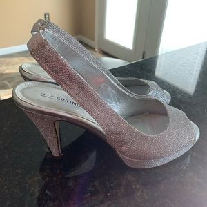 Sparkly Silver Heels Perfect for Wedding/Formal